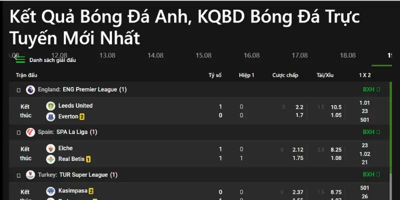 Cập nhật tỷ lệ kèo biến động liên tục khi cá độ bóng đá